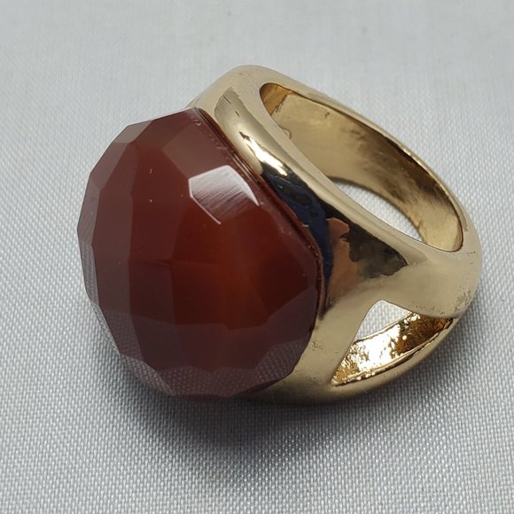 ALI KHAN red agate gold ring with gift box - Picture 4 of 5